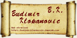 Budimir Klopanović vizit kartica